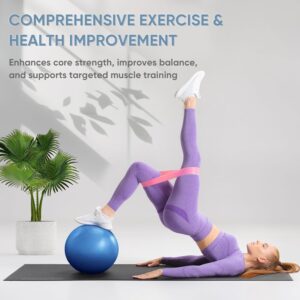 Mini Exercise Ball 9inch/23cm Small Yoga Ball Soft Pilate Home Training Abdominal Workouts, Anti Burst and Slip, with Inflatable Straw for Therapy, Barre, Core Trainings